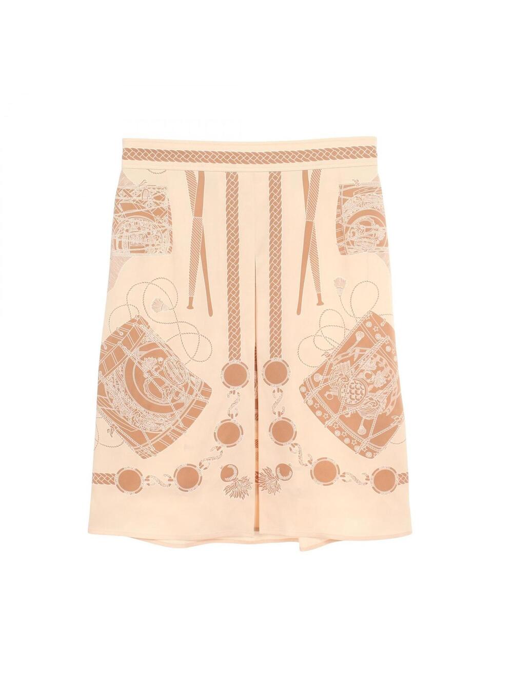 Hermes Les Tambours Skirt #36 Silk #291638H64B